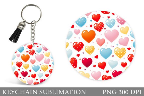 Download Colorful Hearts Keychain Sublimation - Premium Bundle