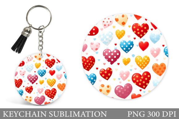 Download Colorful Hearts Keychain Sublimation - Premium Bundle