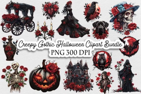 Download Creepy Gothic Halloween Clipart Bundle - Premium Resources