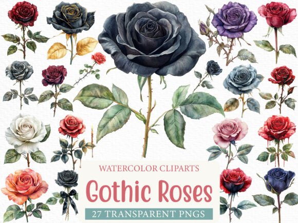 Download Gothic Roses Clipart Bundle - Premium Resources